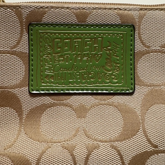 Coach Beige and Green Wristlet - Picture 6 of 6